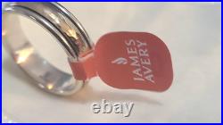 925/14k James Avery Narrow Hammered Simplicity Wedding Ring Size 10 (MSRP $320)