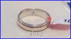 925/14k James Avery Narrow Hammered Simplicity Wedding Ring Size 10 (MSRP $320)