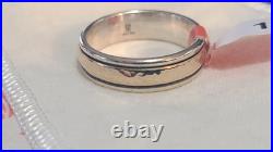 925/14k James Avery Narrow Hammered Simplicity Wedding Ring Size 10 (MSRP $320)