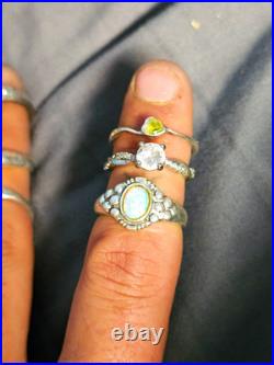 925 Sterling Silver Mixed Jewelry Lot Rings, James Avery Pin, Cameo Pendant/pin