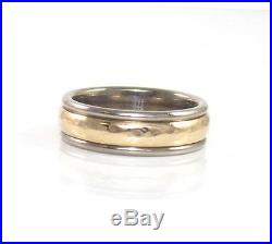 ALL Gold 14K Yellow White James Avery Hammered Gold Band Gold Ring Size 7 DT