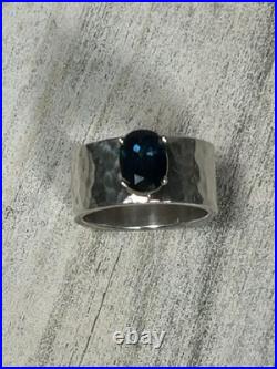 AUTHENTIC Vintage WIDER James Avery Julietta Ring Blue Sapphire Lab Created 7.5