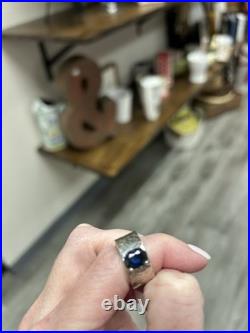 AUTHENTIC Vintage WIDER James Avery Julietta Ring Blue Sapphire Lab Created 7.5