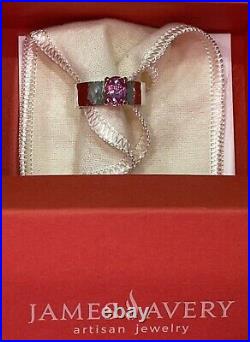 Authentic James Avery Pink Sapphire Julietta Ring Sz 7.5 Silver with 14k Gold