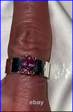 Authentic James Avery Pink Sapphire Julietta Ring Sz 7.5 Silver with 14k Gold