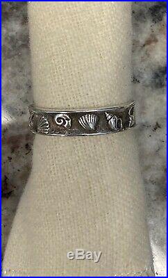Authentic James Avery Sterling Silver Sea Shells Starfish Ring Size 6 Retired