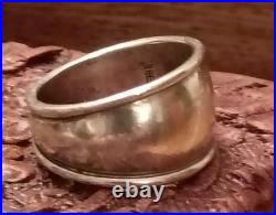 Authentic James Avery Sterling Silver Wide Cigar Band Ring Size 9 925 10g