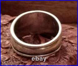 Authentic James Avery Sterling Silver Wide Cigar Band Ring Size 9 925 10g
