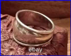 Authentic James Avery Sterling Silver Wide Cigar Band Ring Size 9 925 10g
