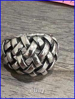 Authentic Retired James Avery Basket Weave Ring Size 6