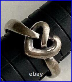 BEAUTIFUL Retired James Avery Sterling Silver 925 Love Knot Heart Ring Size 9.25