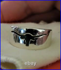 BEYOND RARE & in Amazing Condition James Avery LONGHORN Ring WIDE BAND sz 8.5