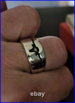 BEYOND RARE & in Amazing Condition James Avery LONGHORN Ring WIDE BAND sz 8.5