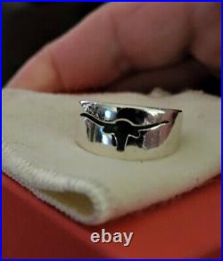 BEYOND RARE & in Amazing Condition James Avery LONGHORN Ring WIDE BAND sz 8.5