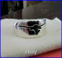 BEYOND RARE & in Amazing Condition James Avery LONGHORN Ring WIDE BAND sz 8.5