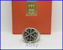 BOLD RETIRED James Avery 925 Sterling Silver Chi Rho Mens RING size 9.5