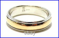 Beautiful JAMES AVERY SIGNED 14k Yellow GOLD & STERLING SILVER WEDDING BAND Ring