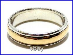Beautiful JAMES AVERY SIGNED 14k Yellow GOLD & STERLING SILVER WEDDING BAND Ring