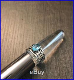 EUC James Avery Sterling Silver Adoree Ring With Blue Topaz Size 6.5 $230+
