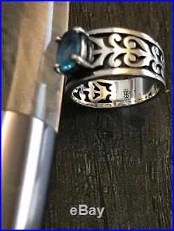 EUC James Avery Sterling Silver Adoree Ring With Blue Topaz Size 6.5 $230+
