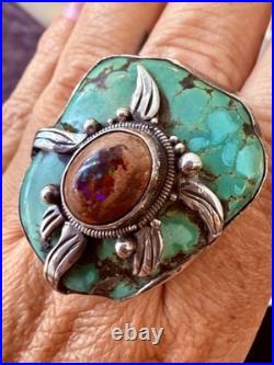 Echo of the Dreamer RD958R Green Turquoise Fire Opal Sterling Silver Ring