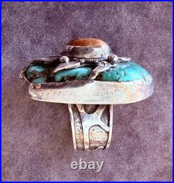 Echo of the Dreamer RD958R Green Turquoise Fire Opal Sterling Silver Ring