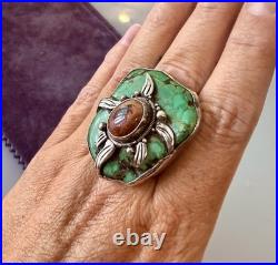 Echo of the Dreamer RD958R Green Turquoise Fire Opal Sterling Silver Ring