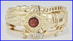 Estate James Avery Retired 14K Yellow Gold Garnet Cabochon Martin Luther Ring