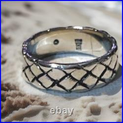 Extremely Rare Retired James Avery Basket Weave Woven Eternity Band Ring Sz 7