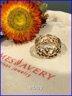 Extremely Rare Retired James Avery Gold Wedding Band 14k, size 9