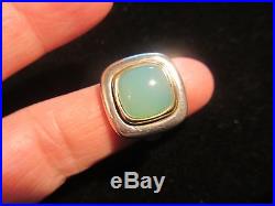 Gorgeous Retired James Avery Sterling&14k Green Chalcedony Ring-stunning! No Res