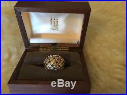 Gorgeous James Avery 14K gold Basketweave ring-Large & Heavy + Wooden JA Box