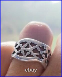 Gorgeous James Avery Retired Square Openwork Ring Sterling Silver