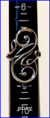 HTF VTG Retired James Avery Long Electra Swirl Ring. 925 Sterling Silver Size 8