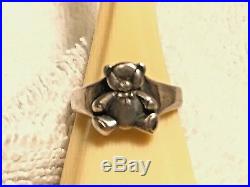 Hard to find! Retired James Avery Christmas 3D Teddy Bear Ring Size 7, free ship