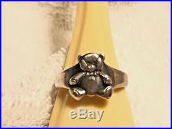 Hard to find! Retired James Avery Christmas 3D Teddy Bear Ring Size 7, free ship