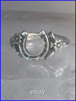 Horseshoe Ring James Avery leaves Good Luck band size 4 pinky sterling silver wo