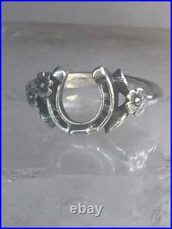 Horseshoe Ring James Avery leaves Good Luck band size 4 pinky sterling silver wo