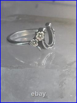 Horseshoe Ring James Avery leaves Good Luck band size 4 pinky sterling silver wo