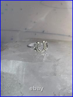Horseshoe Ring James Avery leaves Good Luck band size 4 pinky sterling silver wo