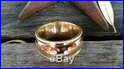 James Avery 14ky Gold Hammered Finish Ring 10.3mm Wide Size 10.5