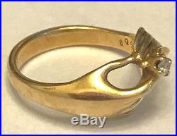 JAMES AVERY 14K GOLD HANDS RING With DIAMOND RETIRED SZ 5 JA BOX + XTRAS