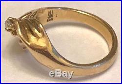 JAMES AVERY 14K GOLD HANDS RING With DIAMOND RETIRED SZ 5 JA BOX + XTRAS