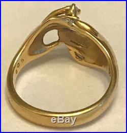 JAMES AVERY 14K GOLD HANDS RING With DIAMOND RETIRED SZ 5 JA BOX + XTRAS