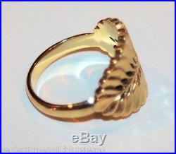 JAMES AVERY 14K GOLD RETIRED MIMOSA RING 5/8 wide Size 8.5 w JA Box