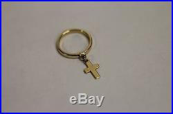 JAMES AVERY 14K GOLD SMOOTH DANGLE with CROSS RING Size 3 -RETIRED