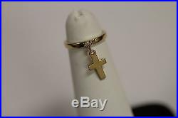 JAMES AVERY 14K GOLD SMOOTH DANGLE with CROSS RING Size 3 -RETIRED