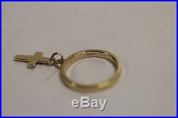 JAMES AVERY 14K GOLD SMOOTH DANGLE with CROSS RING Size 3 -RETIRED