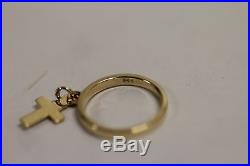 JAMES AVERY 14K GOLD SMOOTH DANGLE with CROSS RING Size 3 -RETIRED