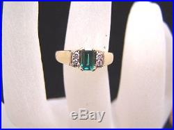 JAMES AVERY 14K Gold Verona Diamond Emerald Ring Size 5.75